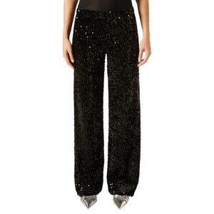 Calzedonia Black Sequin Palazzo Pants Size Medium